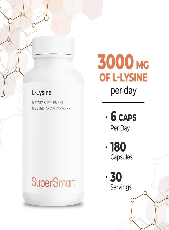 Supersmart - L-Lysine 6000mg per Day (High Strength) - Essential Amino Acid Lysine Supplement | Non-GMO & Gluten Free - 180 Vegetarian Capsules - Image 4